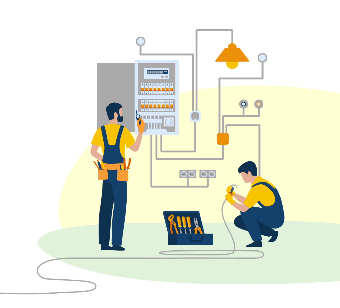 Elektrikáři při práci